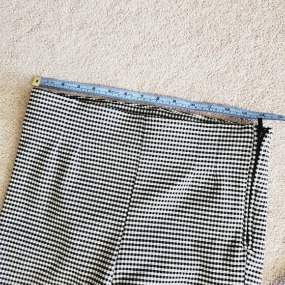 Zara Gingham High Rise Stretch Cottage Picnic Slim Stovepipe Pants L - Picture 6 of 9